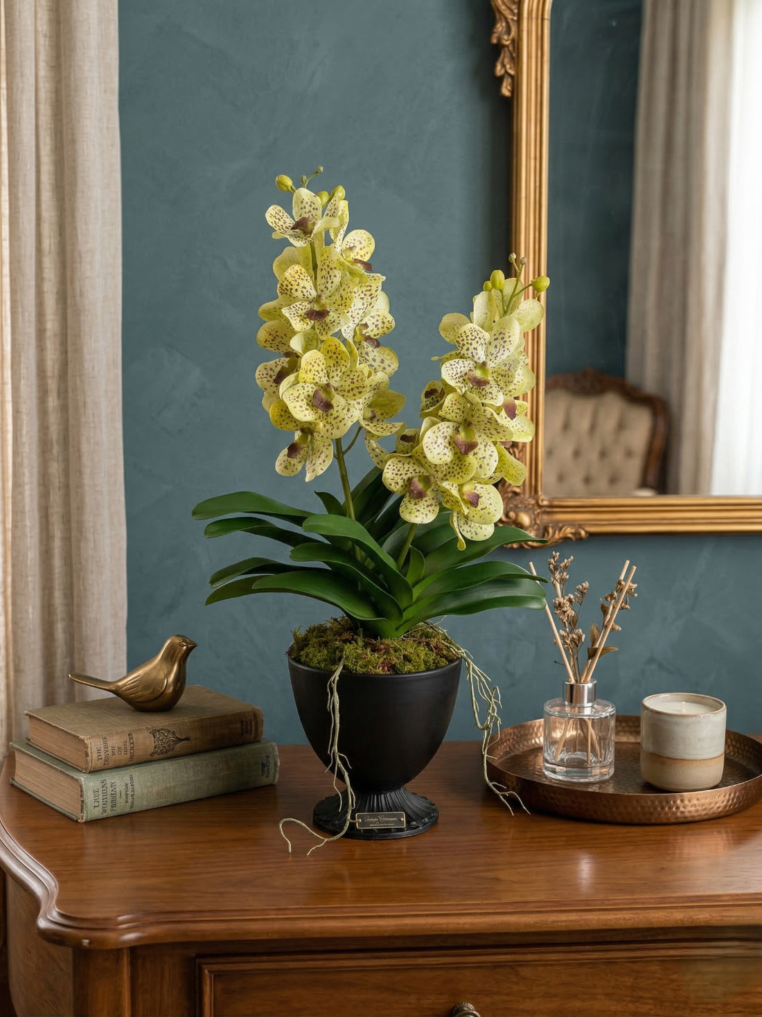 ORQ. VANDA HASTE, 60CM, VERDE Cod: 3263VD