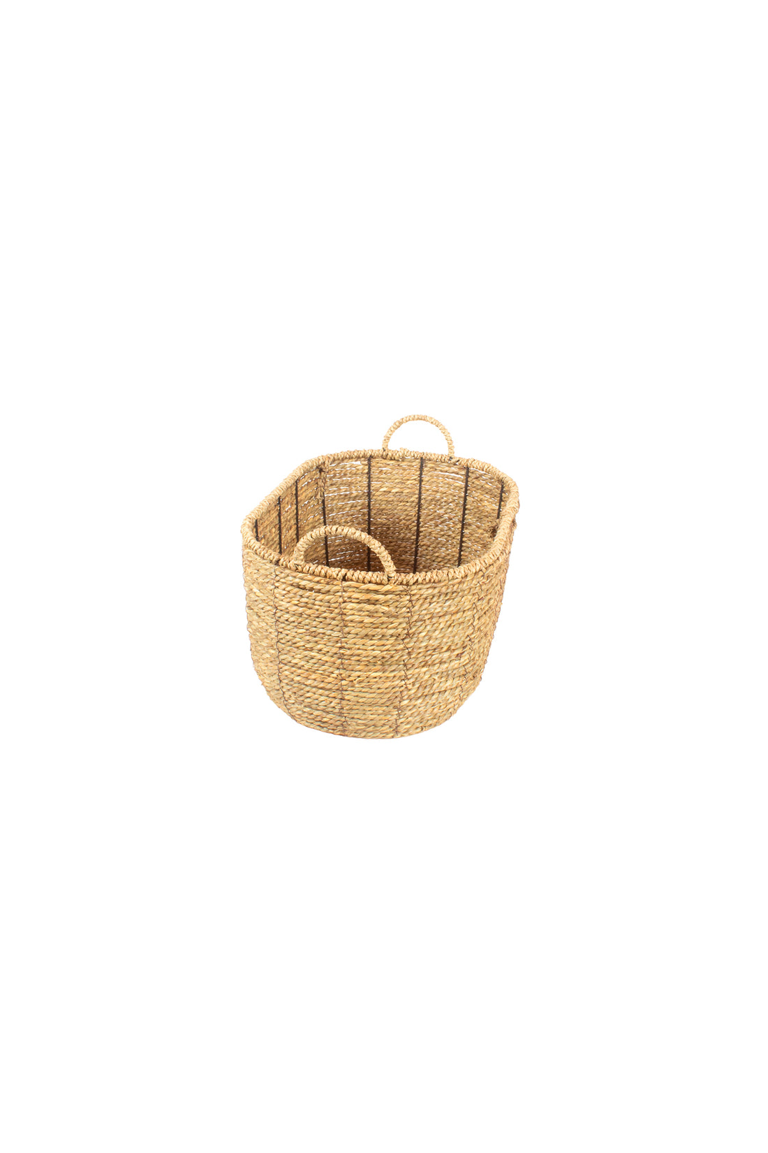 CESTO DE PALHA C/ALÇAS OVAL MEDIO 44x30x23Cm Cod: 8469M