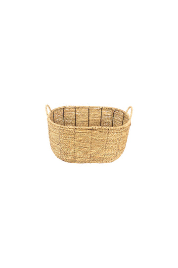 CESTO DE PALHA C/ALÇAS OVAL MEDIO 44x30x23Cm Cod: 8469M