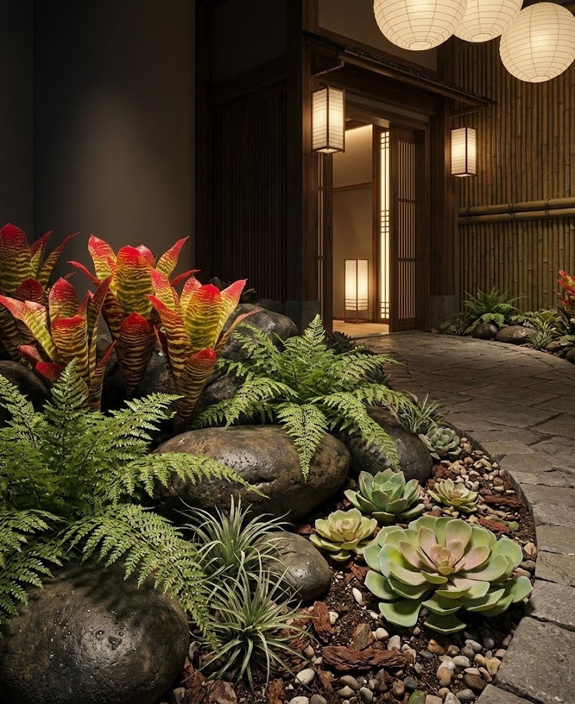 BROMELIA 38CM VERDE/VERMELHA Cod: 8638-VV