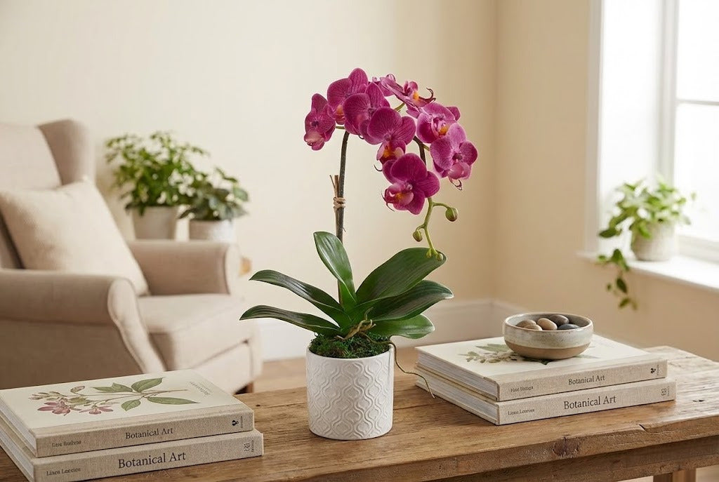FOLHAGEM DE ORQ PHALAENOPSIS PQ 18CM Cod: 8890