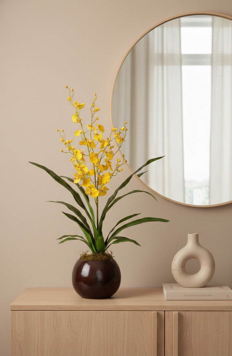 ORQ. ONCIDIUM AM EM POTE PVC 67CM Cod: A6418