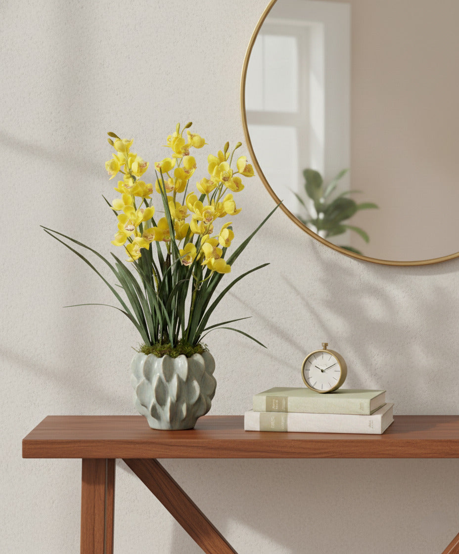 ORQ. CYMBIDIUM HASTE 78CM AMARELA Cod: 3193-AM