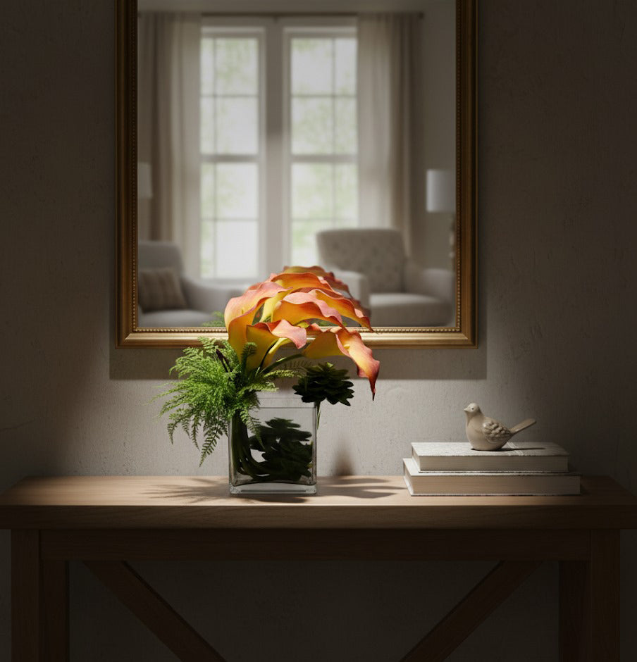 COPOS DE LEITE EM VIDRO CUBO 50CM Cod: A6546