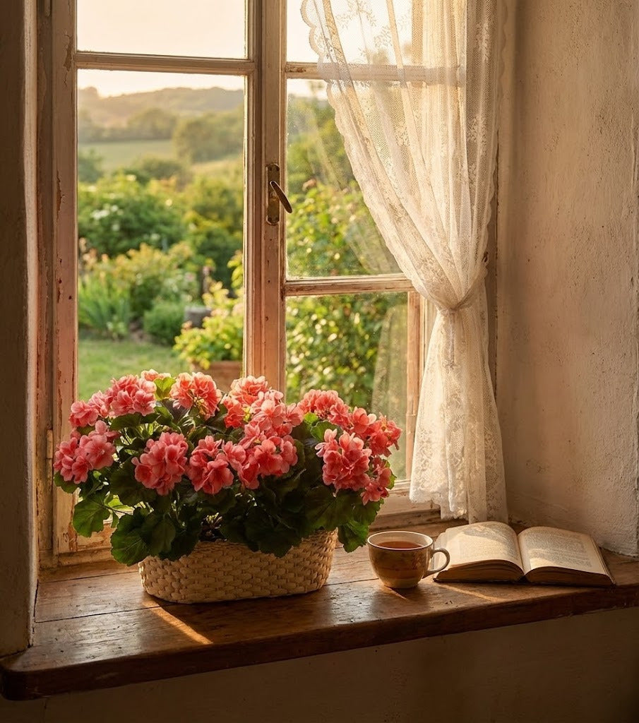 GERÂNIOS RO NO CESTO DE TABOA 42 CM Cod: A6571