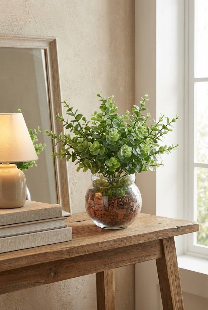 EUCALIPTO MINI EM VIDRO 25CM Cod: A6599