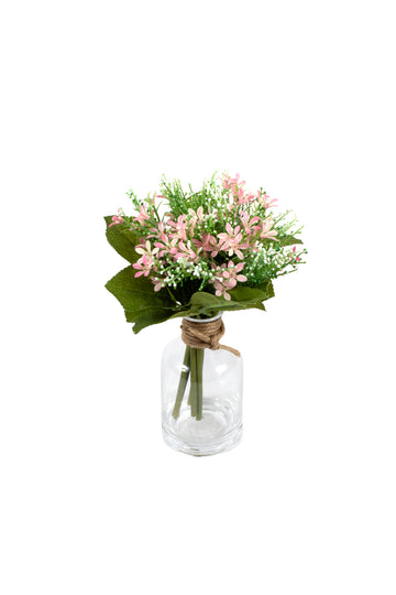 FLORES DE ACÁCIA ROSA EM VIDRO 20CM Cod: A6682