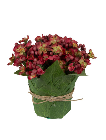 BERRIES E FLORES VERMELHAS EM CACH DE FOLHAS Cod: A6686