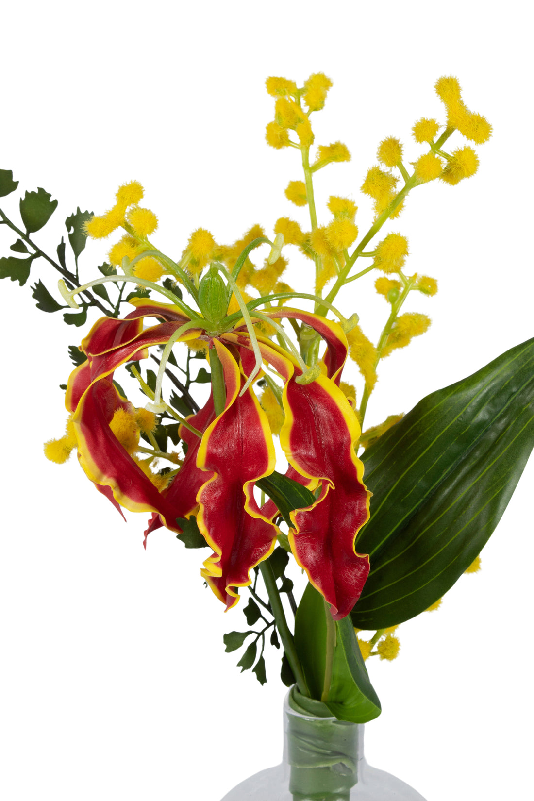 GLORIOSA E AVENCA EM VIDRO, 25CM Cod: A6696