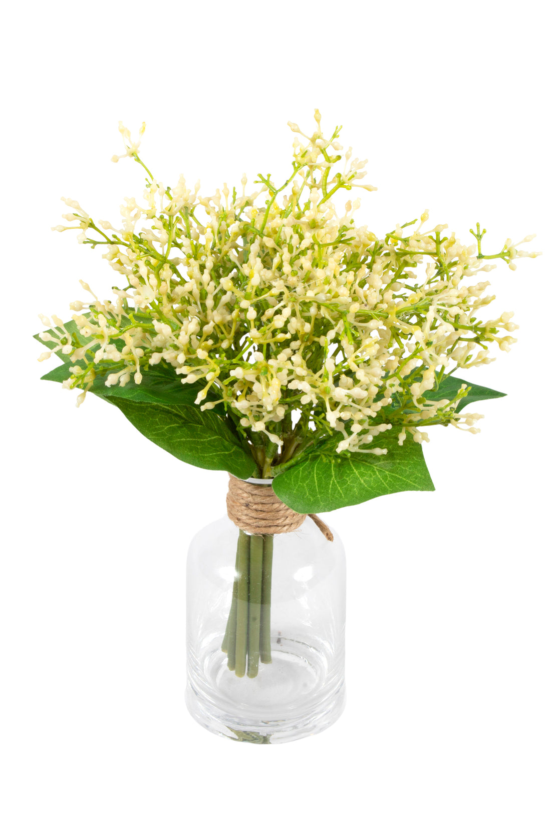 BERRIES BRANCAS E FLS EM VIDRO 20CM Cod: A6701