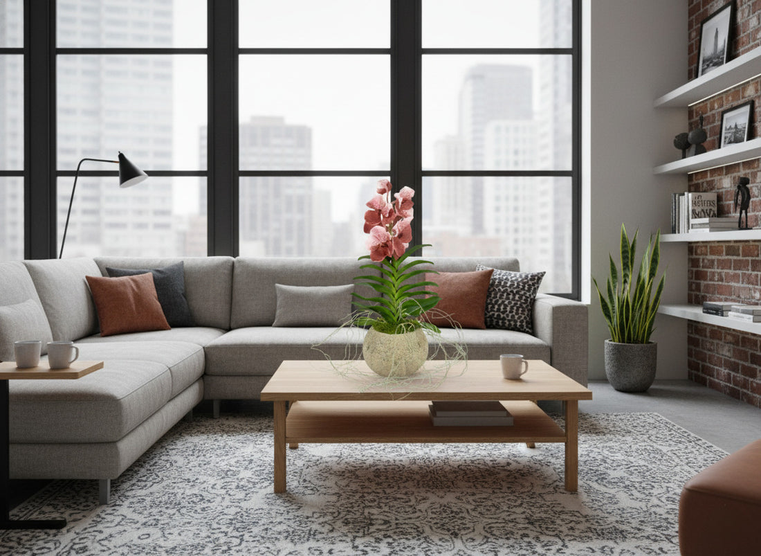 ORQ. VANDA  BORDÔ EM POTE 64 CM Cod: A6778-BD