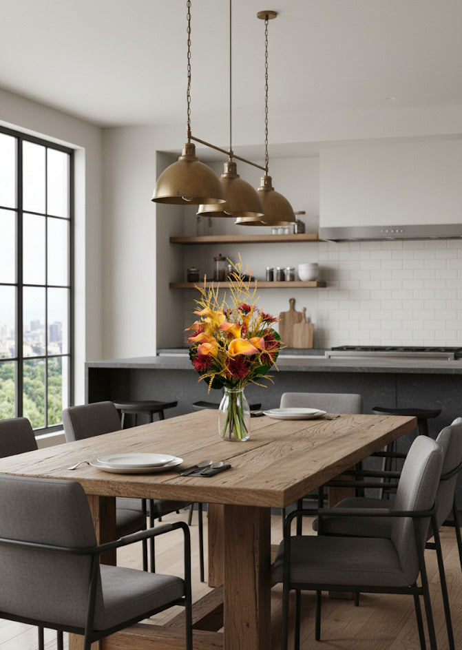 COPOS DE LEITE E CRISÂNTEMOS EM VIDRO 75 CM Cod: A6789