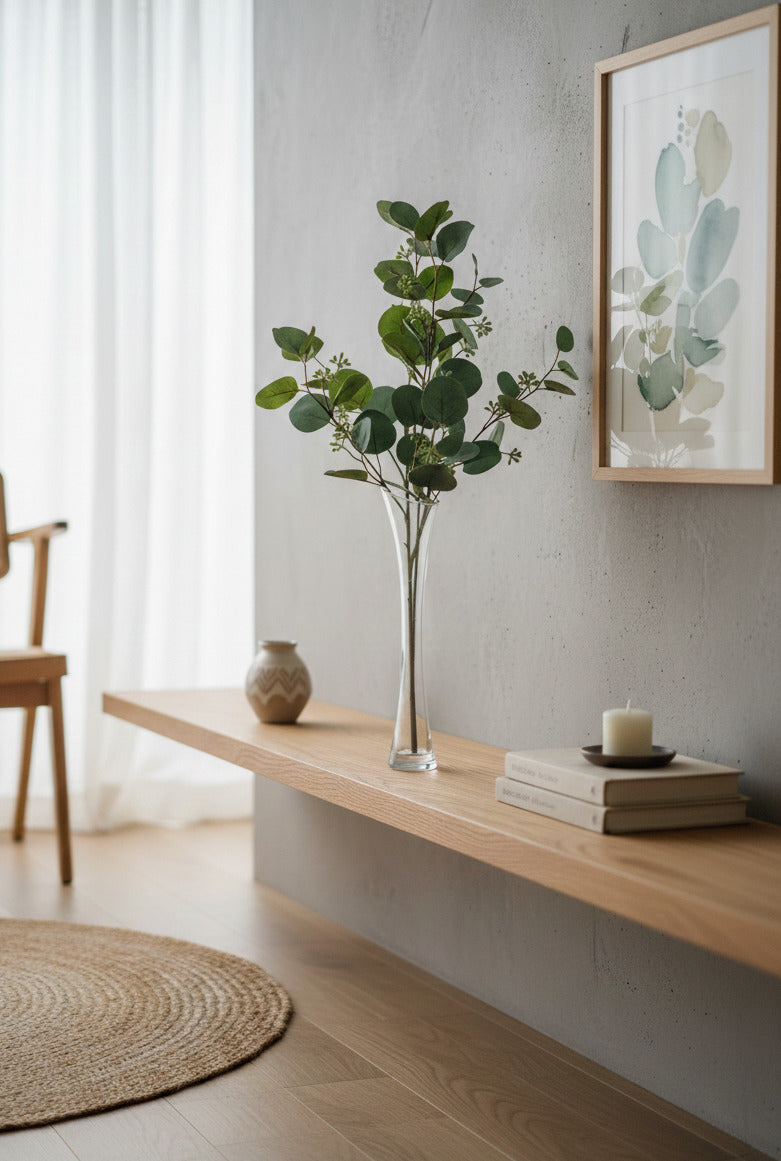 EUCALIPTOS EM VIDRO 80CM Cod: A6841