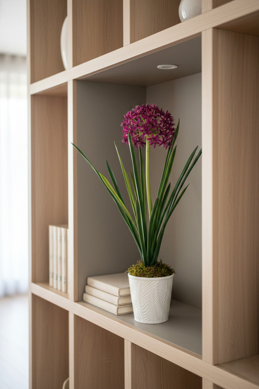 ALLIUM FUCSIA EM CER BCA 45CM Cod: A6858