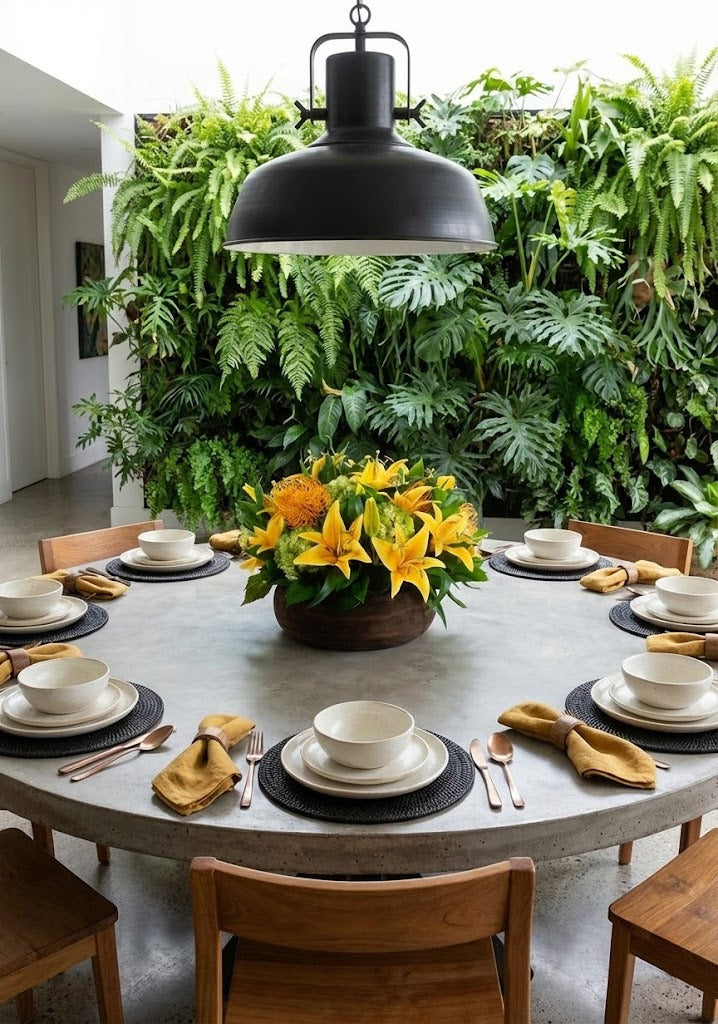 LIRIOS AM E PROTEAS EM CACHEPOT DE MADEIRA 47CM Cod: A6877