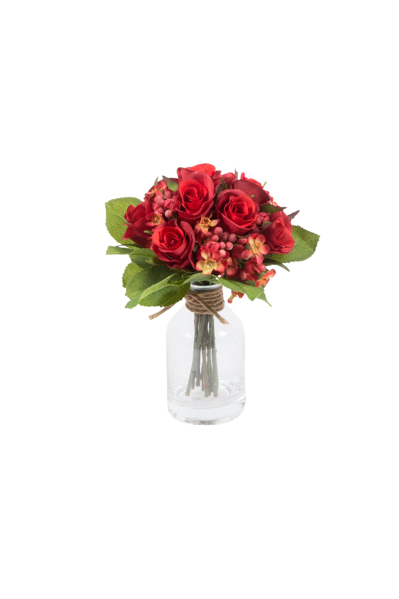 ROSINHAS VERMELHAS EM VIDRO 20CM Cod: A6878