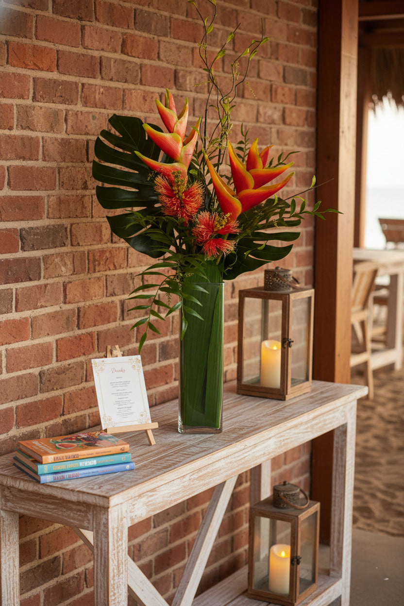 HELICONIA FLOR UNITÁRIA 100CM LARANJA Cod: 8876LA