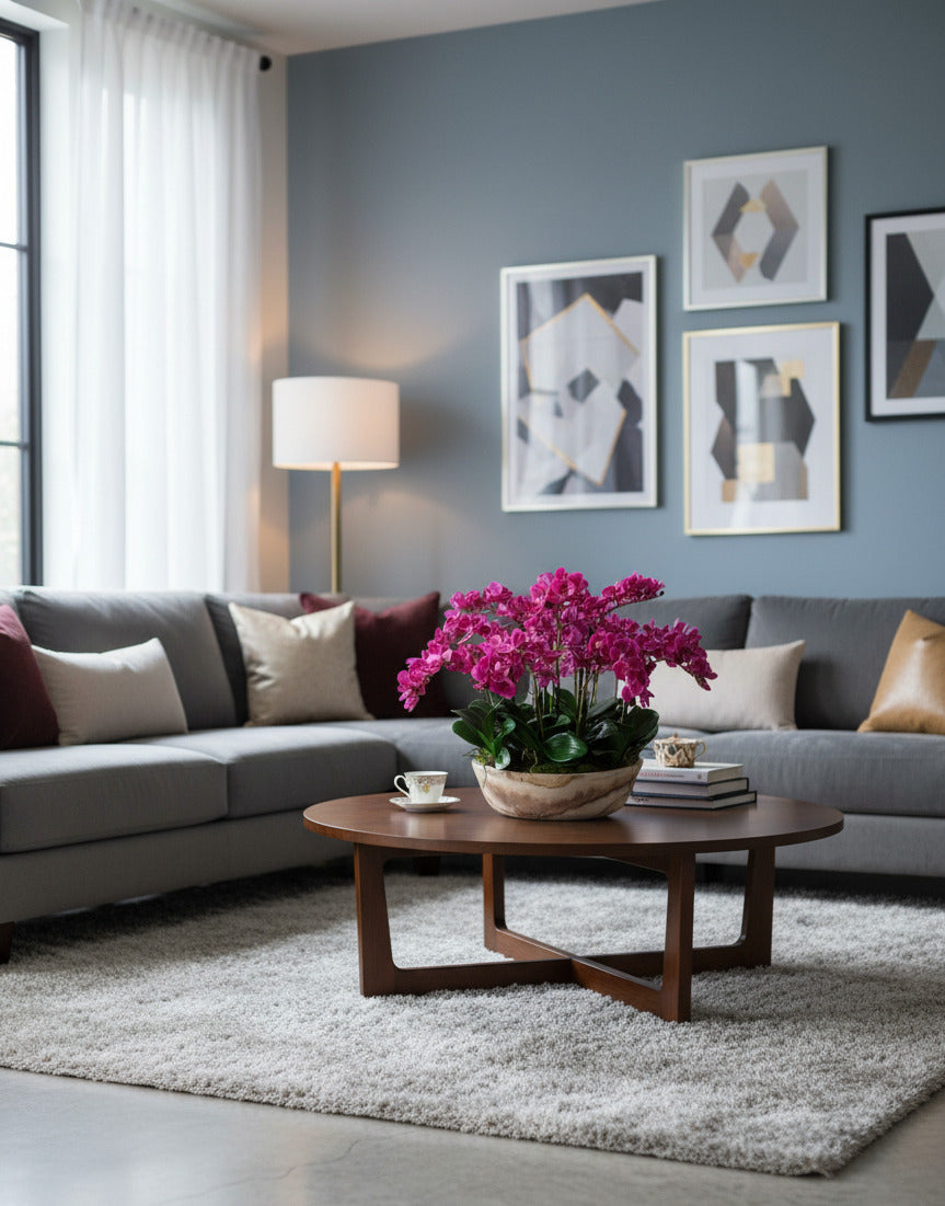 ORQ. PHALAENOPSIS FU EM BOWL MADEIRA CLARA, 43CM Cod: A6885FU