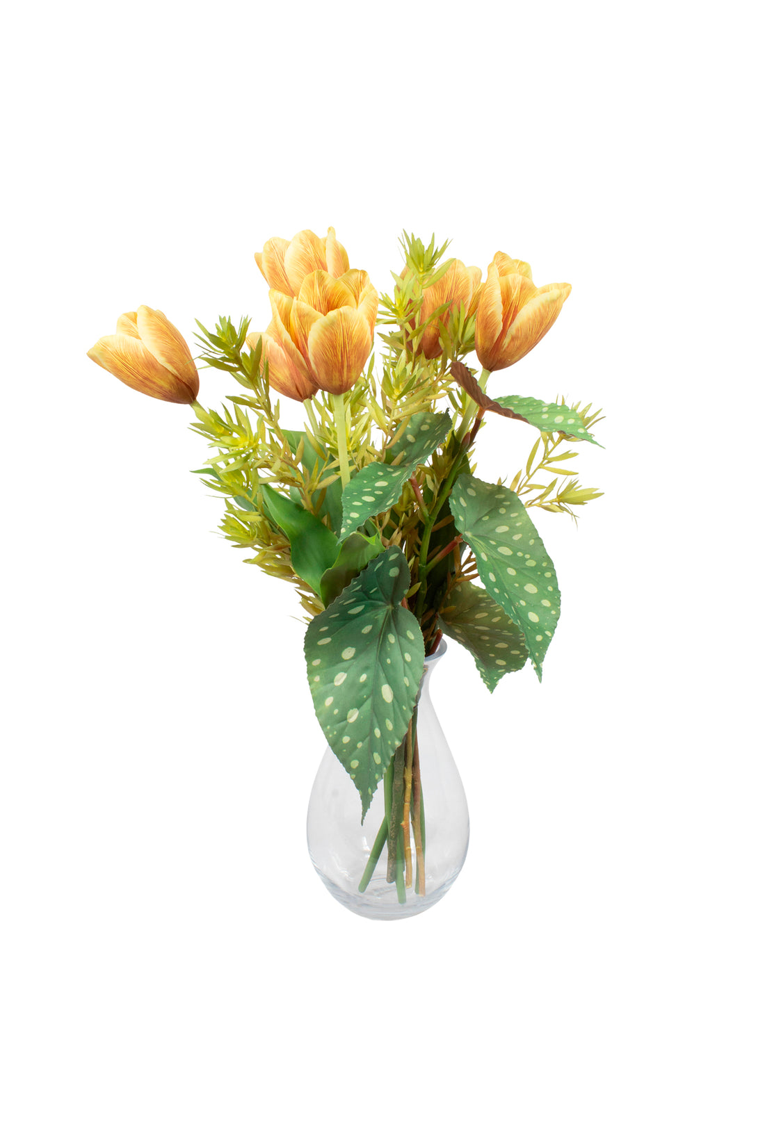 TULIPAS E FOLHAGENS EM VIDRO 65CM Cod: A6893