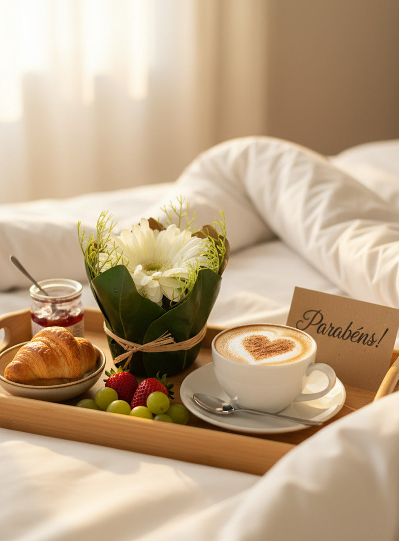 GERBERA BR EM CACHEPOT DE FOLHAS, 13CM Cod: A6926