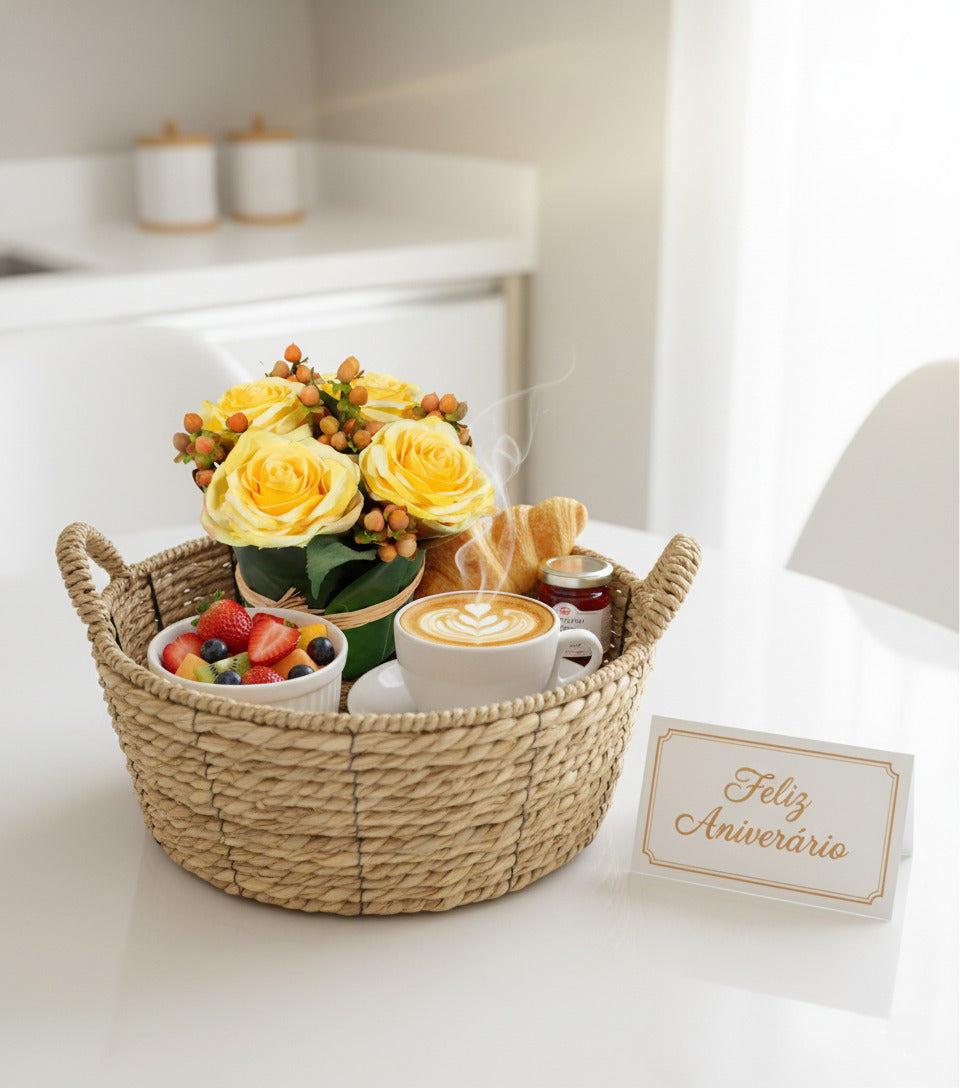 ROSAS AM EM CACHEPOT DE FOLHAS, 20CM Cod: A6928