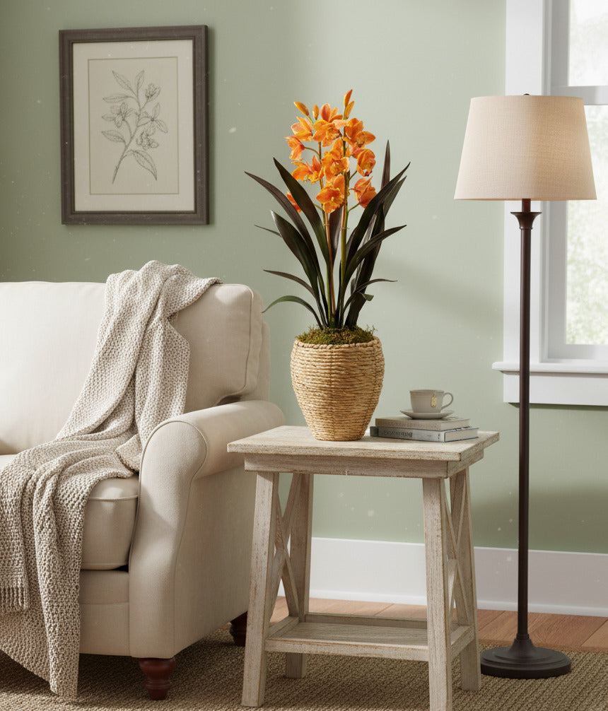 ORQ. CYMBIDIUM TE X2 EM POTE PVC 86CM Cod: A6933