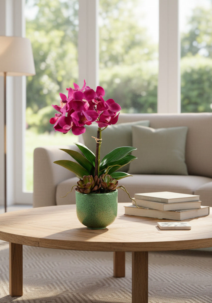 PHALAENOPSIS FU EM VASO DE CER, 35CM Cod: A6940