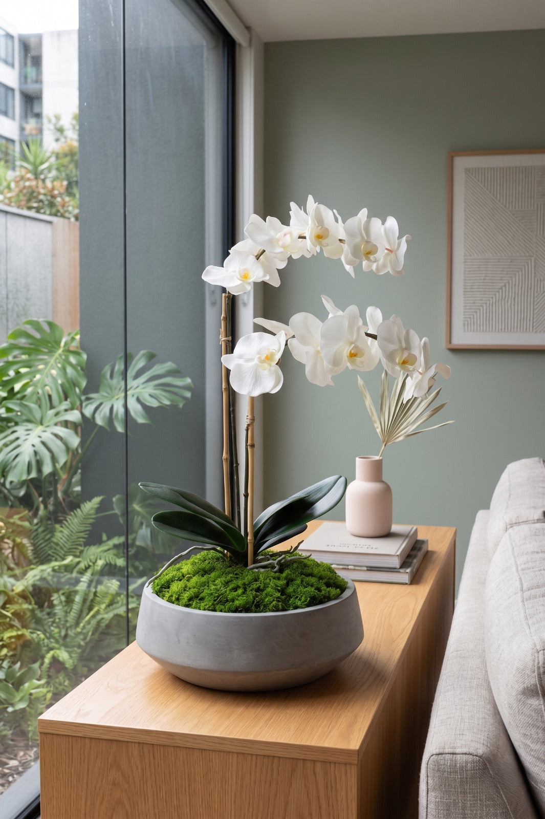 ORQ. PHALAENOPSIS TN X2 BR EM POTE PVC, 72CM Cod: A6977BR