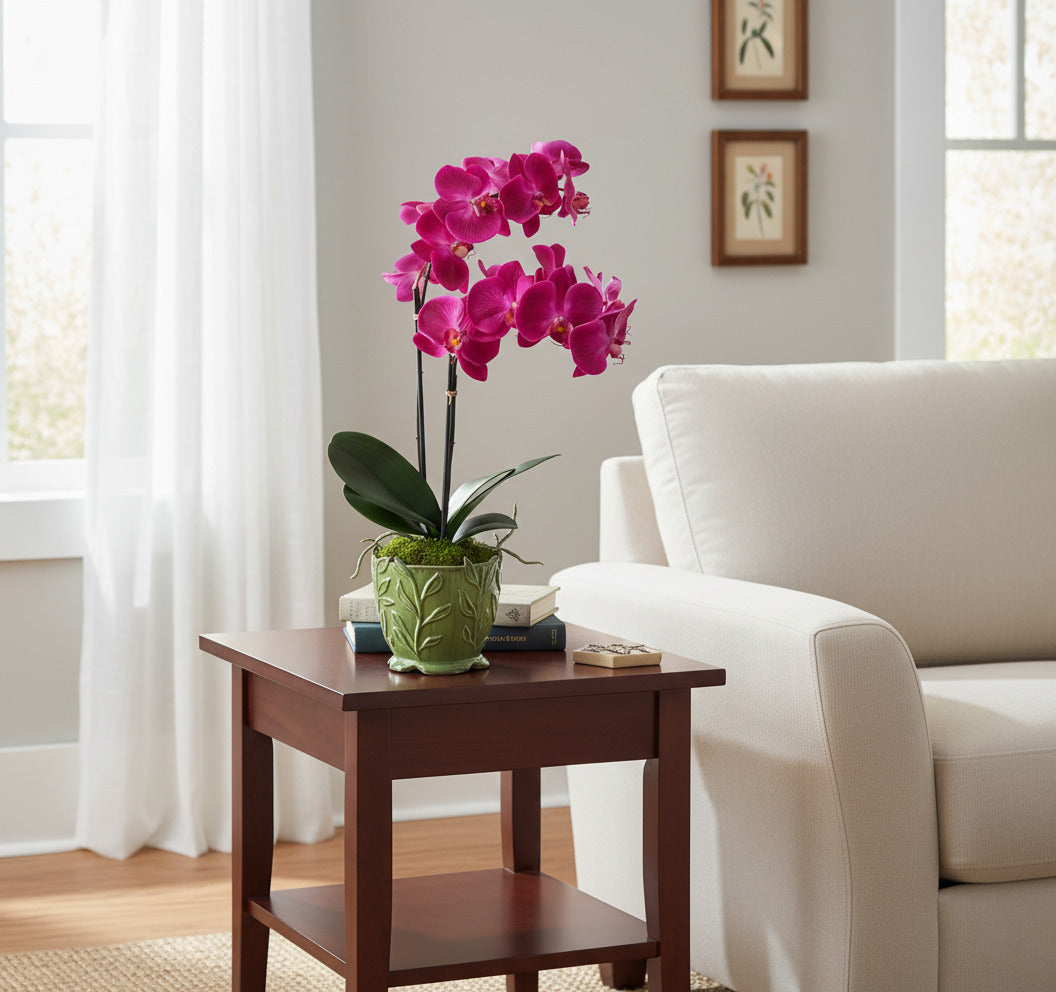 ORQ. PHALAENOPSIS TN X2 FU EMPOTE PVC 72CM Cod: A6977FU