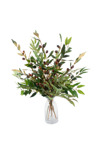 FOLHAGENS C/ AZEITONAS EM VIDRO 70CM Cod: A6990