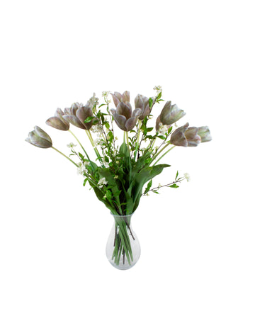 TULIPAS ROXAS EM VIDRO 73CM Cod: A7001