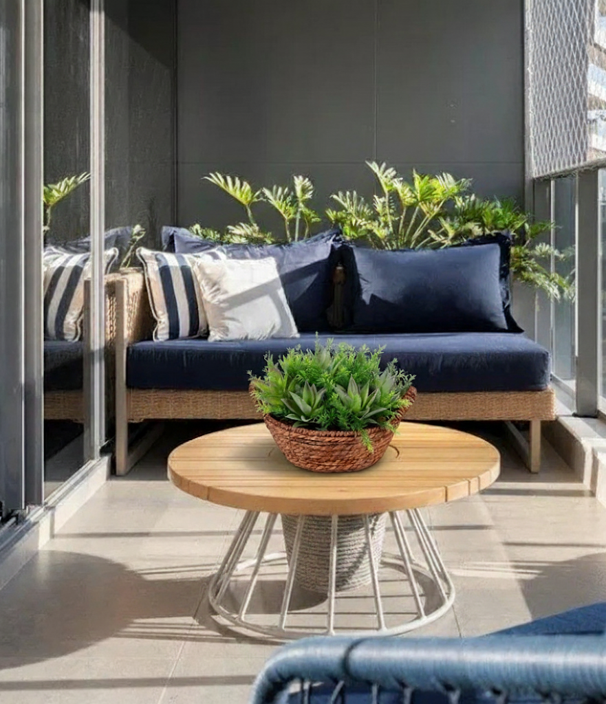 SUCULENTAS C/ ASPARGOS EM POTE 28CM Cod: A7007