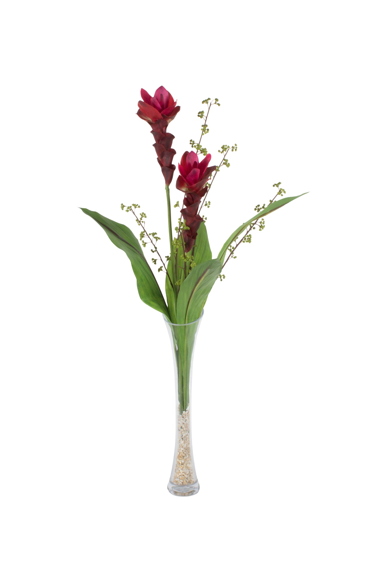 CURCUMAS VM  C/ BERRIES EM VIDRO78CM Cod: A7012