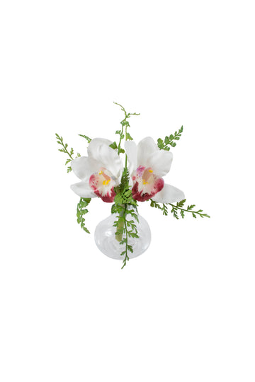 ORQ. CYMBIDIUM WH X2 EM VIDRO 20CM Cod: A7043WH