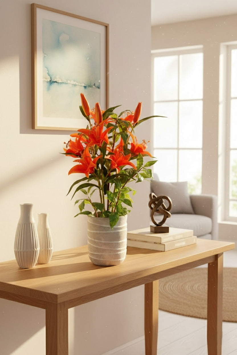 LIRIO TIGRADO 3FL/1BOT. 86CM LA ESCURO Cod: 3061-LE*