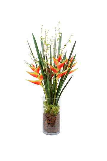 HELICONIAS EM VIDRO, 115CM Cod: A7060