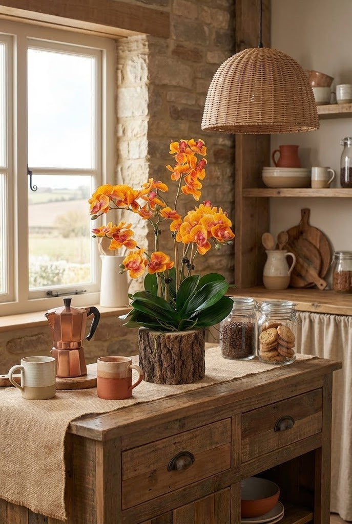 ORQ. PHALAENOPSIS EM CACHEPOT TRONCO, 42CM Cod: A7082