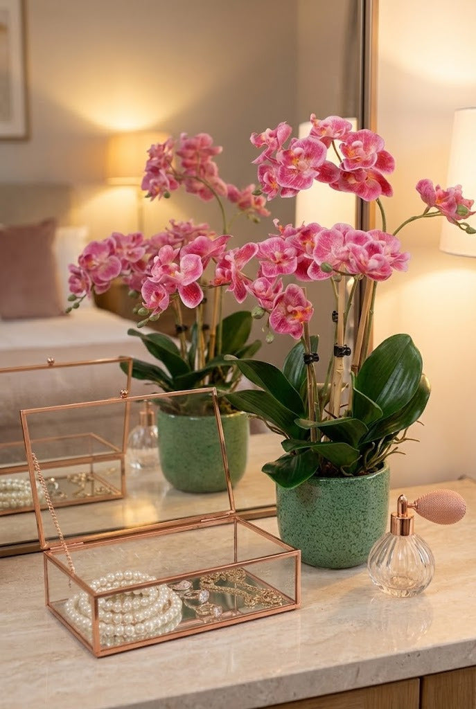 ORQ. PHALAENOPSIS EM CER/VD, 42CM Cod: A7083