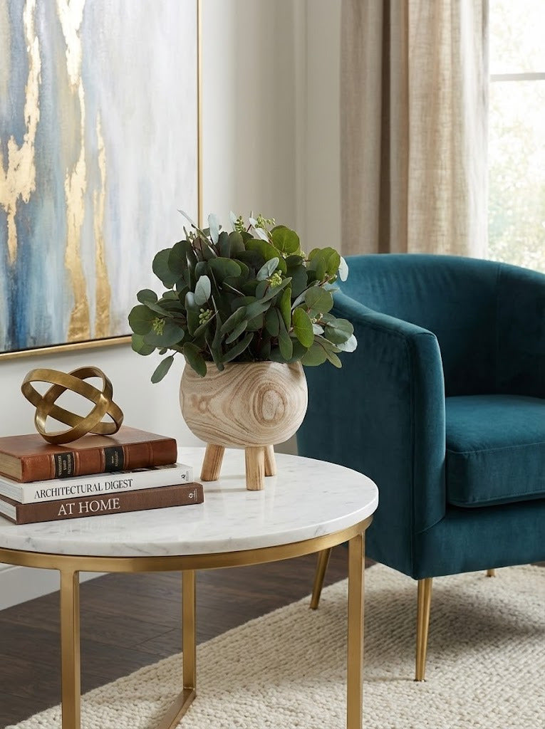 EUCALIPTOS EM CACHEPOT DE MADEIRA, 40CM Cod: A7107