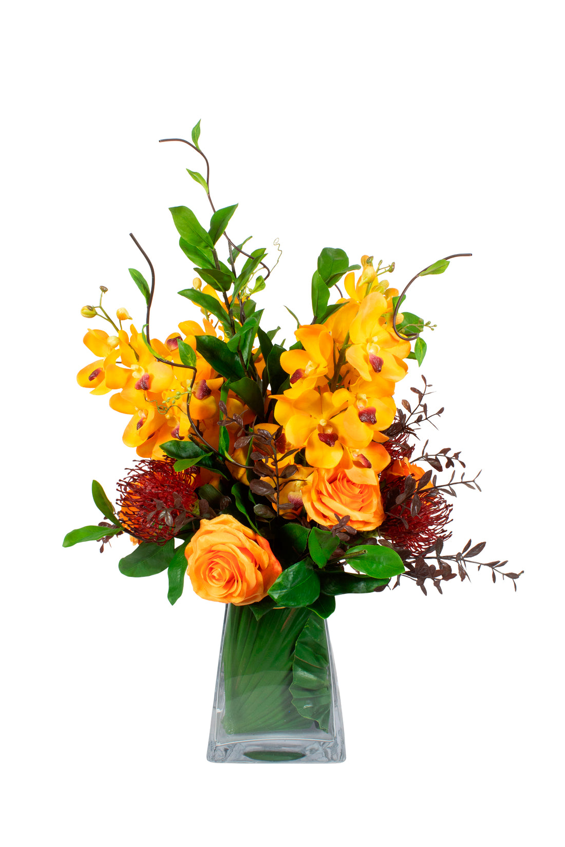 MISTO VANDAS/ROSAS/PROTEAS EM VIDRO, 65CM Cod: A7120