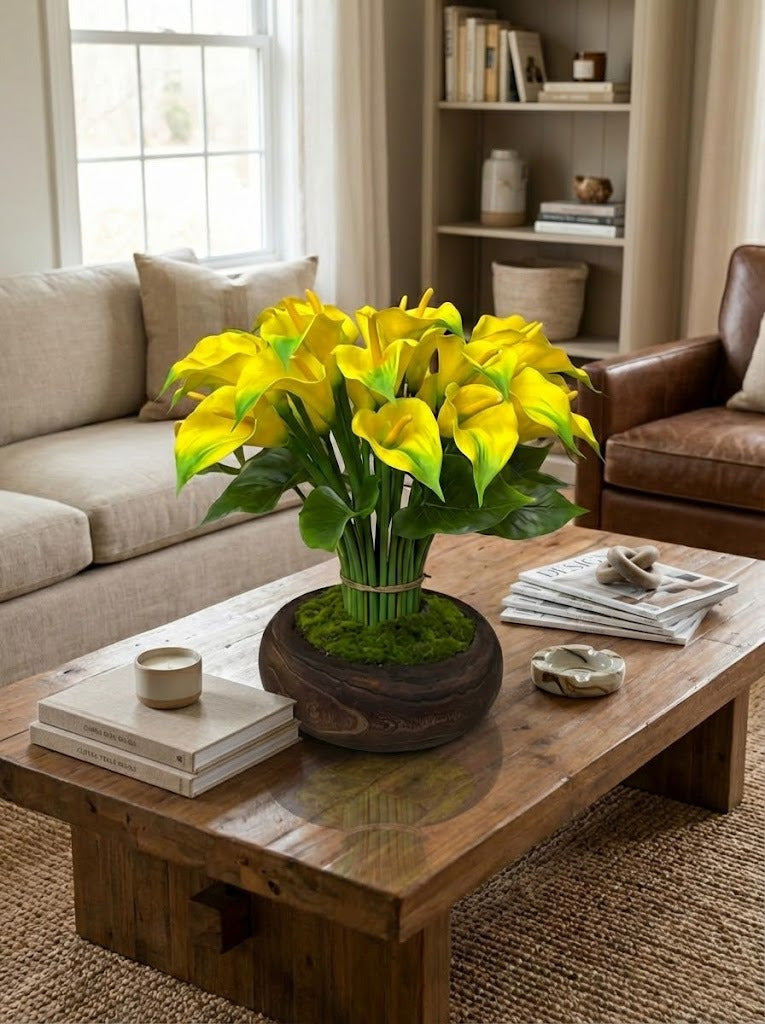 CALLAS AM EM CACHEPOT DE MADEIRA, 50CM Cod: A7127