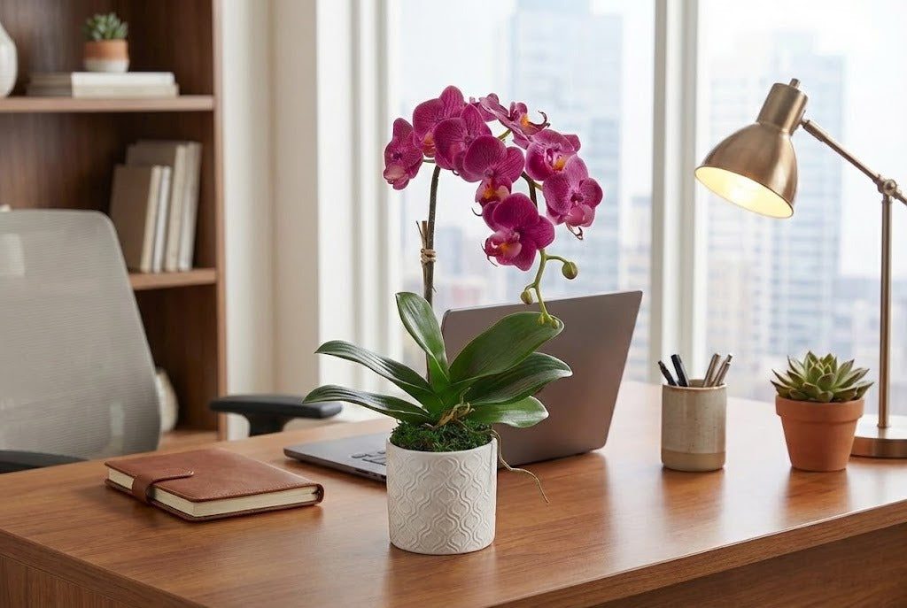 ORQ. PHALAENOPSIS FU EM CERAMICA 35CM Cod: A7144