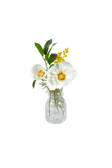 PAPOULA E FLOR DE ACÁCIA EM VIDRINHO 30CM Cod: A7156
