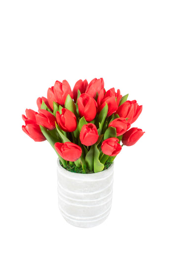 TULIPAS VM EM VASO CINZA 45CM Cod: A7159VM