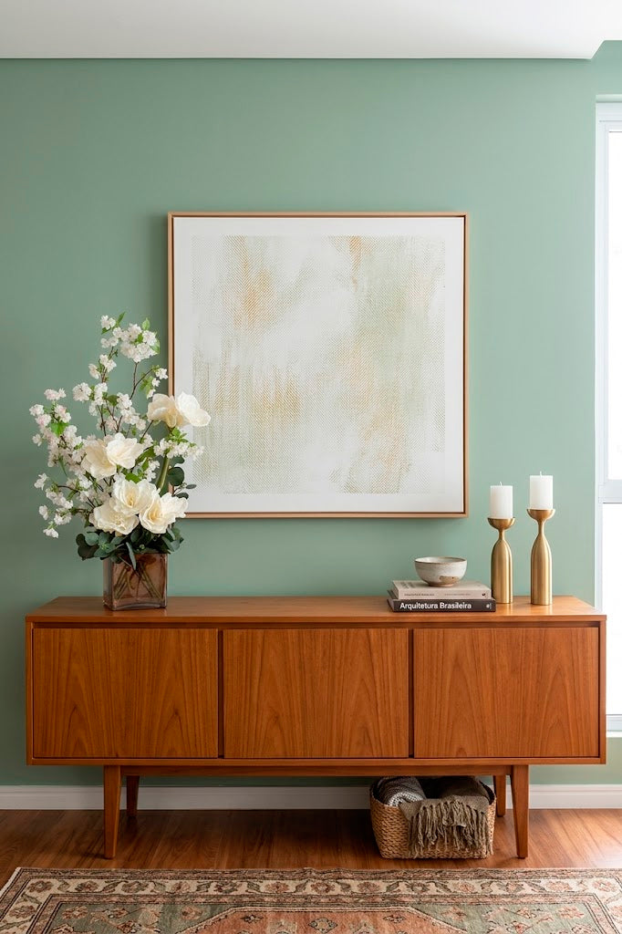 AMARYLIS/FLORES DE MAÇÃ EM VIDRO COBRE  64CM Cod: A7170