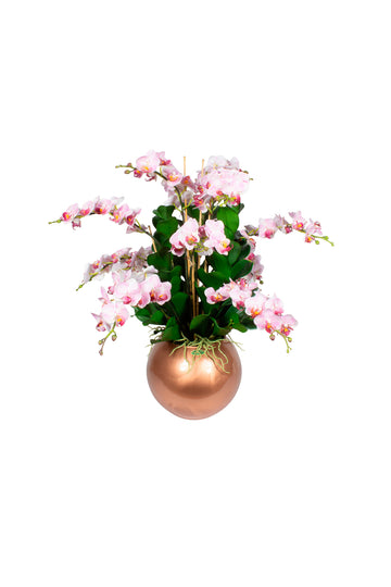ORQ. PHALAENOPSIS PK EM VIDRO COBRE 65CM Cod: A7173