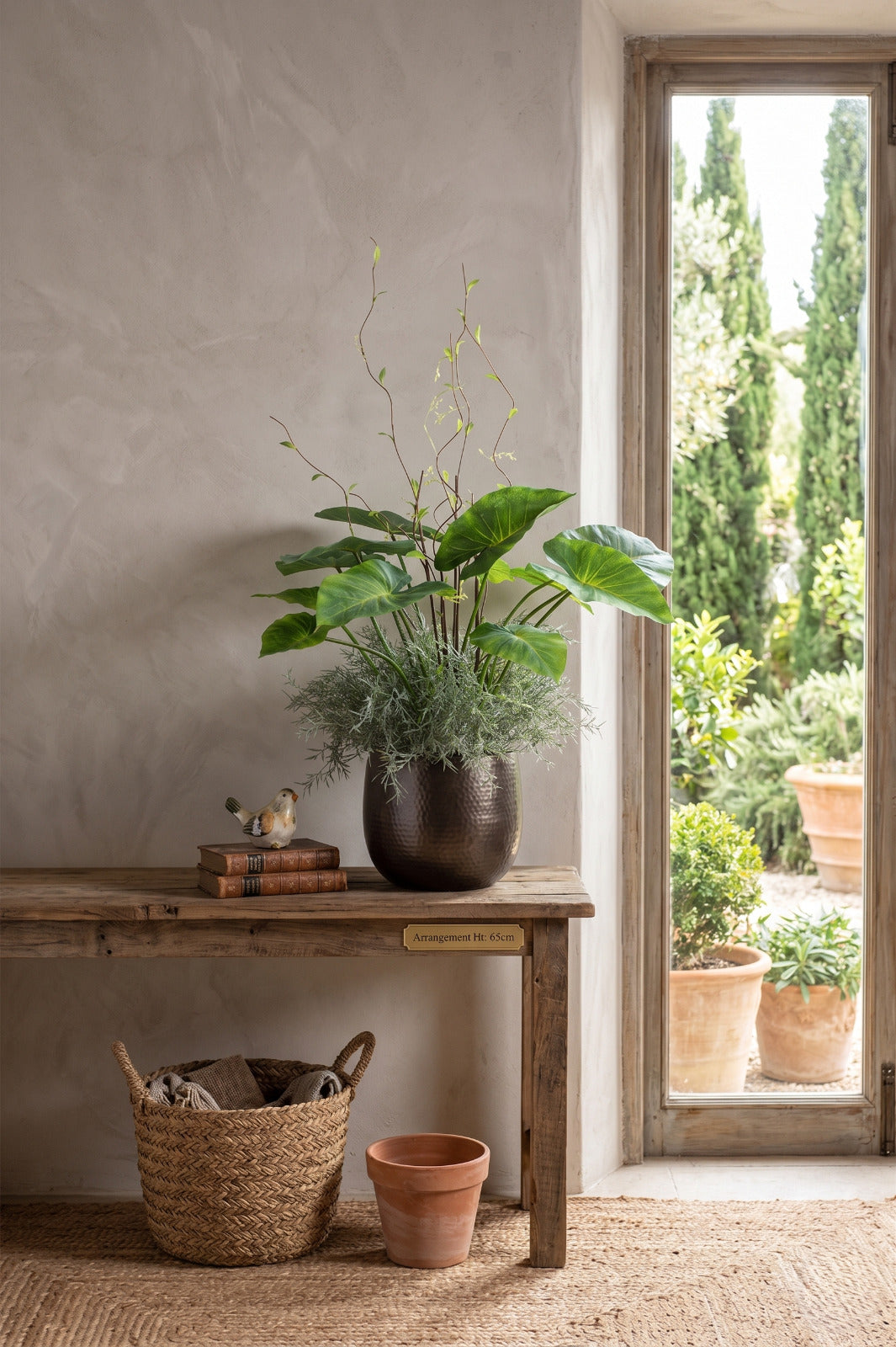 ALOCASIA E FOLHAGEM EM POTE PVC 65CM Cod: A7206VPP