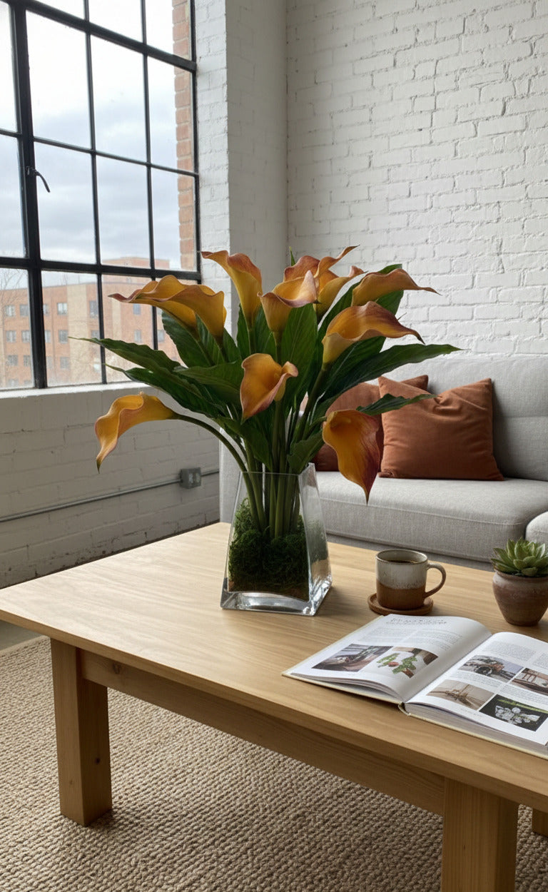 COPOS DE LEITE LA EM VIDRO, 53CM Cod: A7210