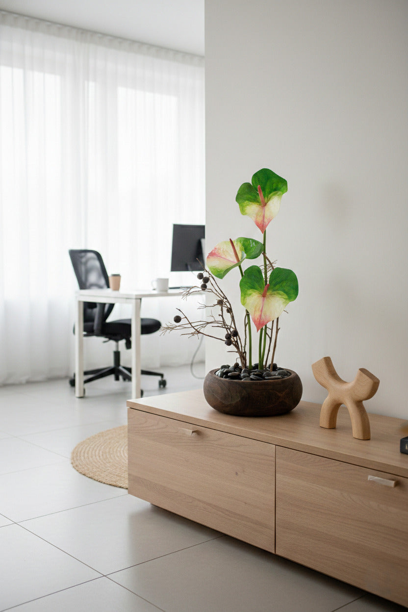 ANTURIOS IKEBANA EM CACH MADEIRA, 70CM Cod: A7233