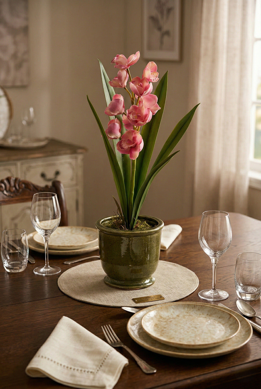ORQ. CYMBIDIUM X1 PK EM POTE PVC, 53CM Cod: A7239PK